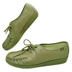 SAS Genuine Handsewn Siesta Tan Oxfords Lace Up Moccasin Toe USA Women's 10.5